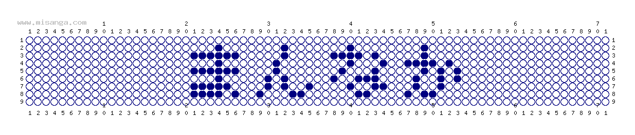 編みこみ文字ミサンガ製作図：まんなか