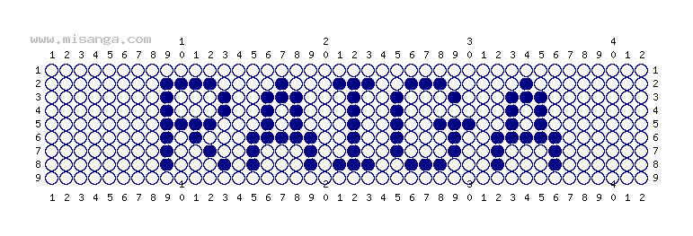 編みこみ文字ミサンガ製作図：RAIGA