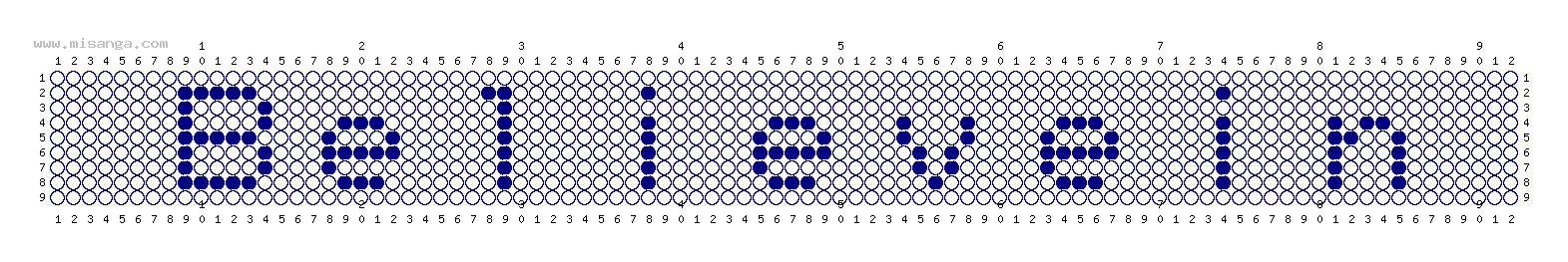 編みこみ文字ミサンガ製作図：Believein