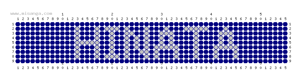 編みこみ文字ミサンガ製作図：HINATA