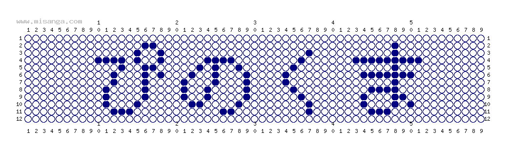 編みこみ文字ミサンガ製作図：ぴのくま