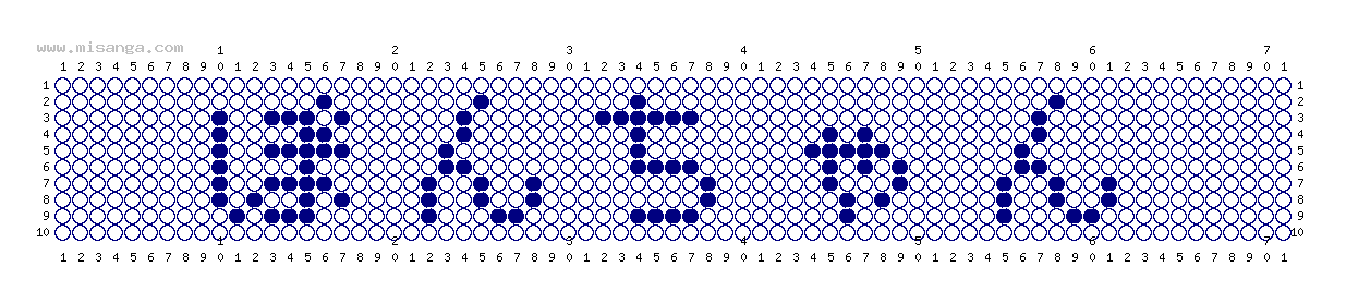 編みこみ文字ミサンガ製作図：ぽんちゃん