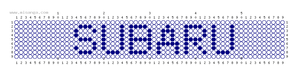 編みこみ文字ミサンガ製作図：SUBARU