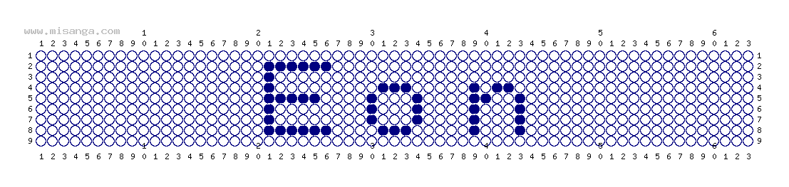 編みこみ文字ミサンガ製作図：Eon