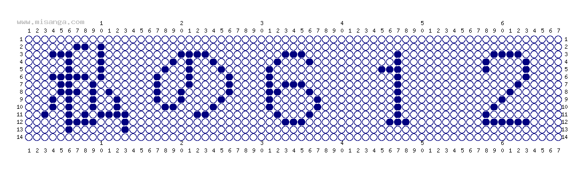 編みこみ文字ミサンガ製作図：私の612