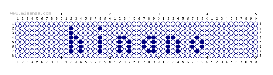 編みこみ文字ミサンガ製作図：HINANO