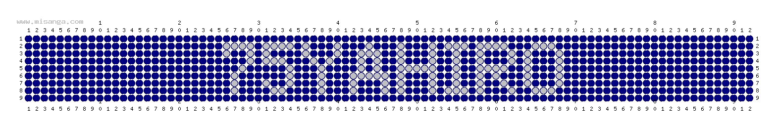 編みこみ文字ミサンガ製作図：75YAHIRO