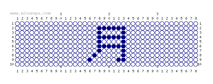 編みこみ文字ミサンガ製作図：月