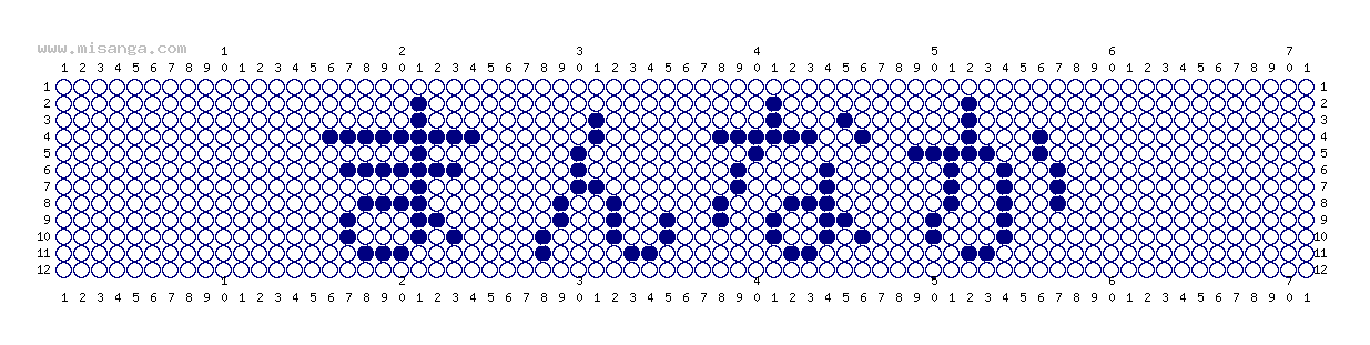 編みこみ文字ミサンガ製作図：まんなか