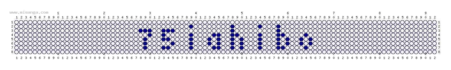 編みこみ文字ミサンガ製作図：75YAHIRO