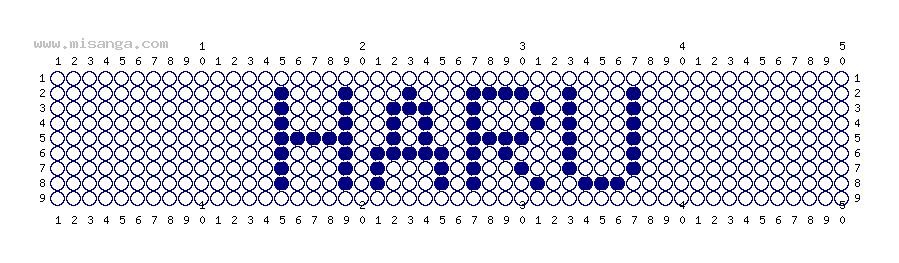 編みこみ文字ミサンガ製作図：HARU