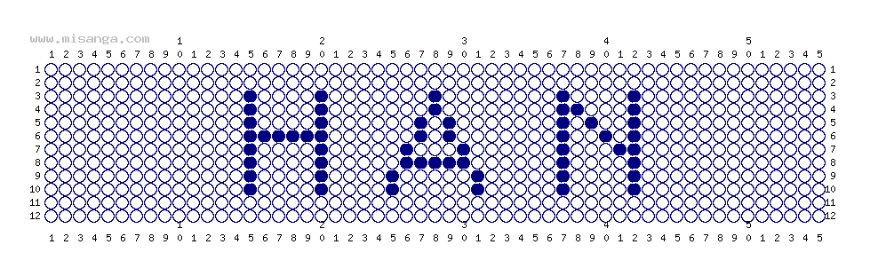 編みこみ文字ミサンガ製作図：HAN