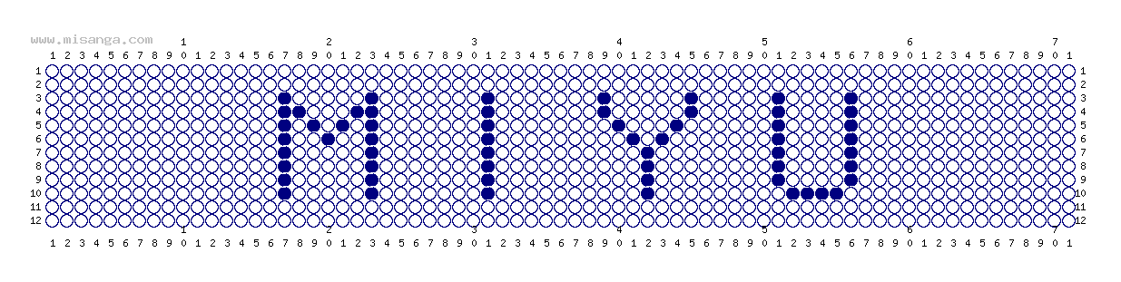 編みこみ文字ミサンガ製作図：MIYU