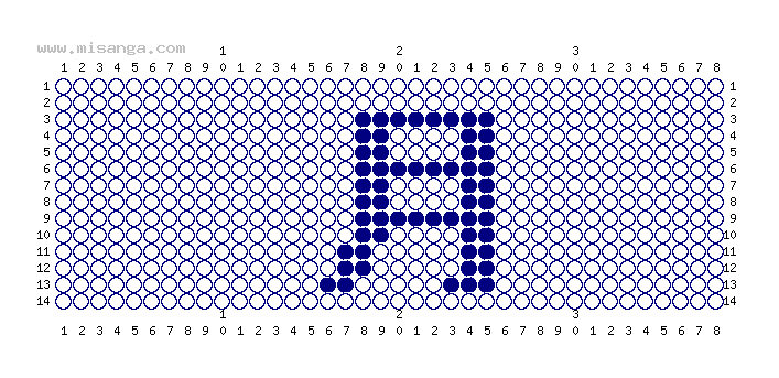 編みこみ文字ミサンガ製作図：月