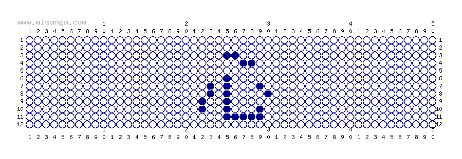 編みこみ文字ミサンガ製作図：心