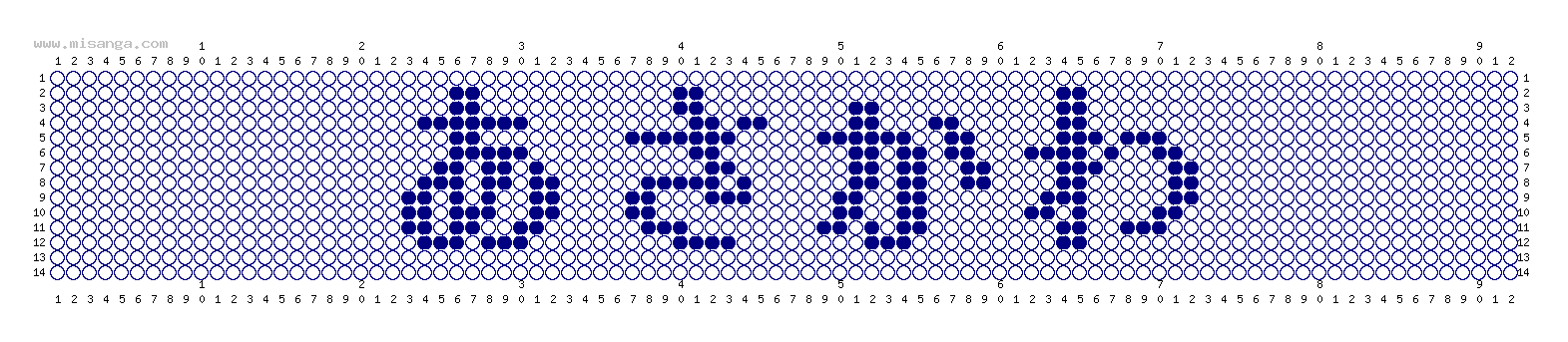 編みこみ文字ミサンガ製作図：あさかわ