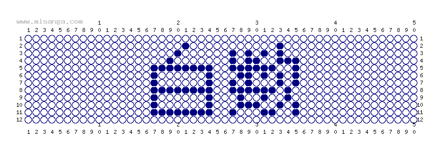 編みこみ文字ミサンガ製作図：白数