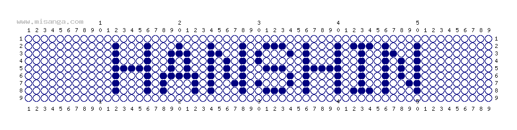 編みこみ文字ミサンガ製作図：HANSHIN