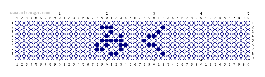 編みこみ文字ミサンガ製作図：みく