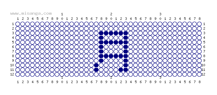 編みこみ文字ミサンガ製作図：月
