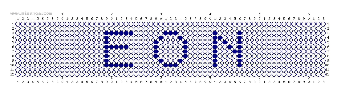 編みこみ文字ミサンガ製作図：EON