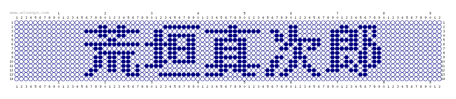 編みこみ文字ミサンガ製作図：荒垣真次郎