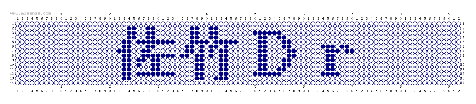 編みこみ文字ミサンガ製作図：佐竹Dr