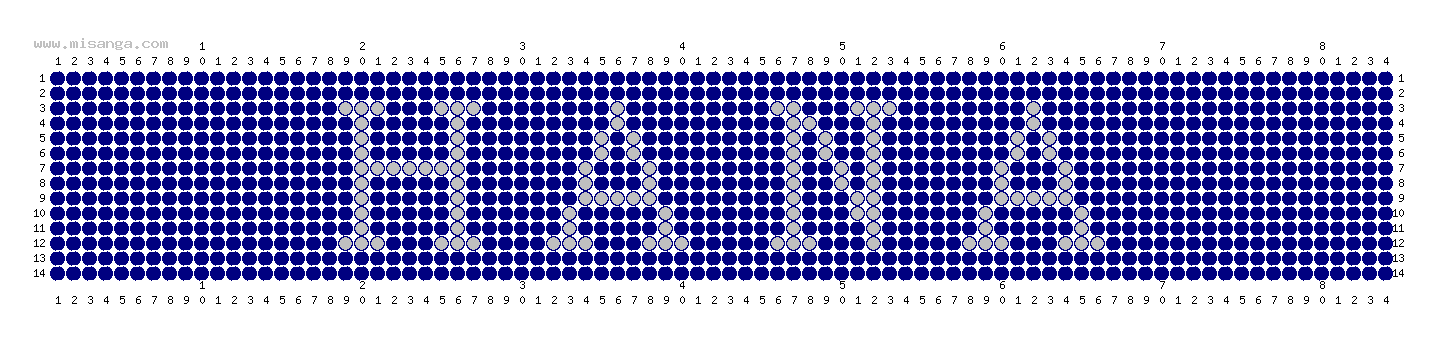 編みこみ文字ミサンガ製作図：HANA