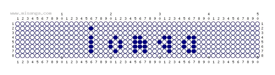 編みこみ文字ミサンガ製作図：IOMGA