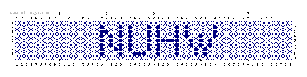 編みこみ文字ミサンガ製作図：NUHW