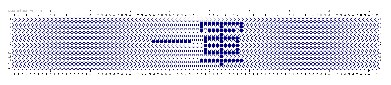 編みこみ文字ミサンガ製作図：一軍