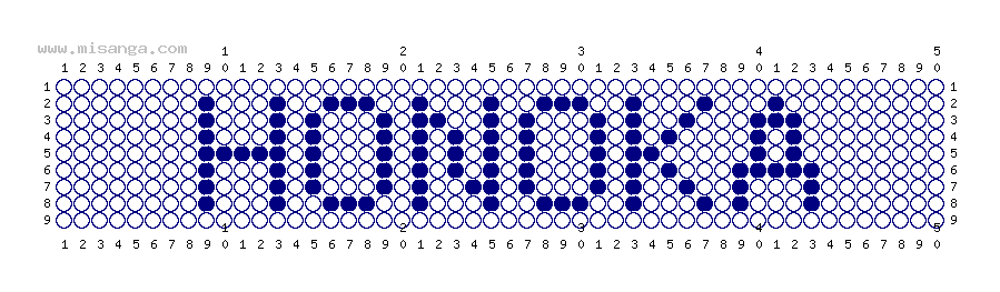 編みこみ文字ミサンガ製作図：HONOKA
