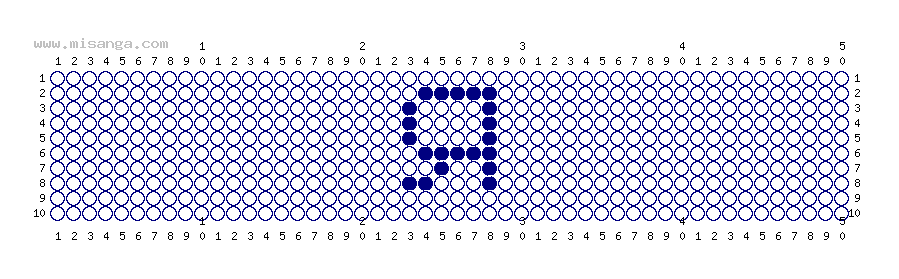 編みこみ文字ミサンガ製作図：Я