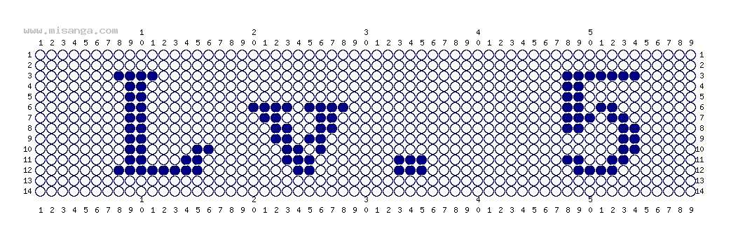 編みこみ文字ミサンガ製作図：Lv.5