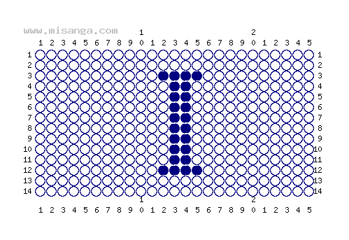 編みこみ文字ミサンガ製作図：I