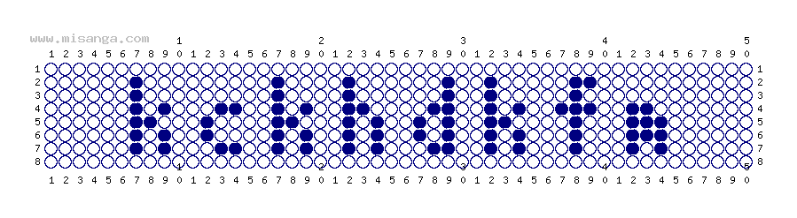 編みこみ文字ミサンガ製作図：KSKHTKFM