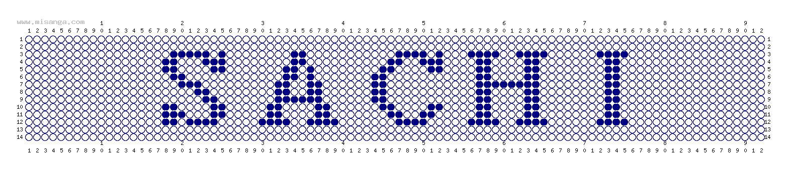 編みこみ文字ミサンガ製作図：SACHI