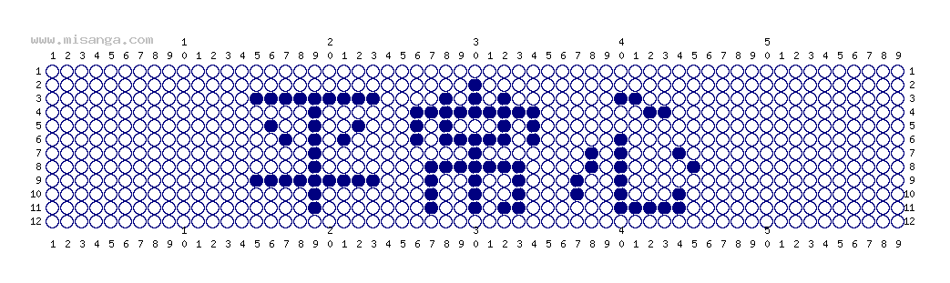編みこみ文字ミサンガ製作図：平常心