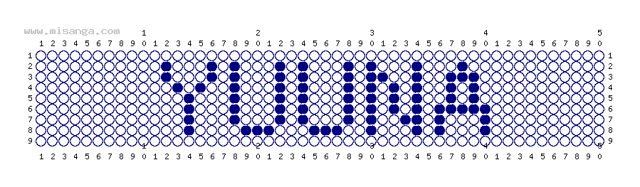 編みこみ文字ミサンガ製作図：YUUNA