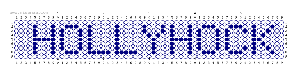 編みこみ文字ミサンガ製作図：HOLLYHOCK