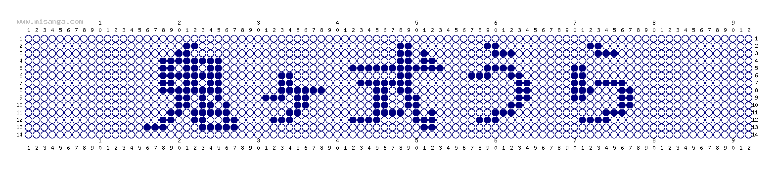 編みこみ文字ミサンガ製作図：鬼ヶ式うら