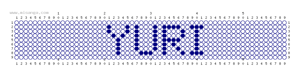 編みこみ文字ミサンガ製作図：YURI