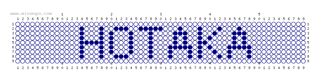 編みこみ文字ミサンガ製作図：HOTAKA