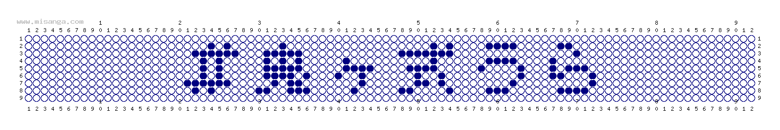 編みこみ文字ミサンガ製作図：#鬼ヶ式うら