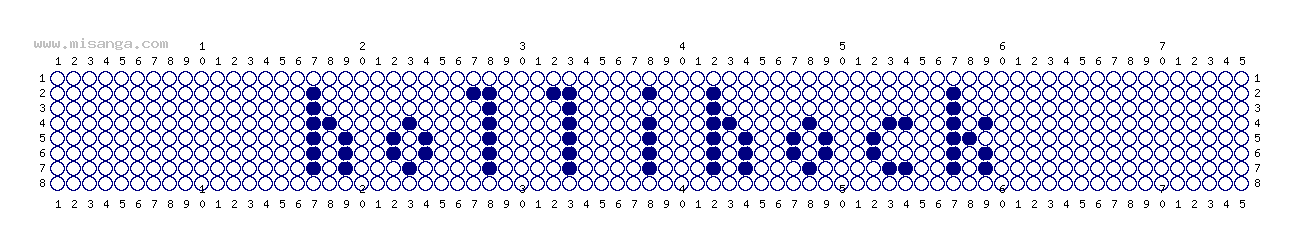 編みこみ文字ミサンガ製作図：HOLLYHOCK