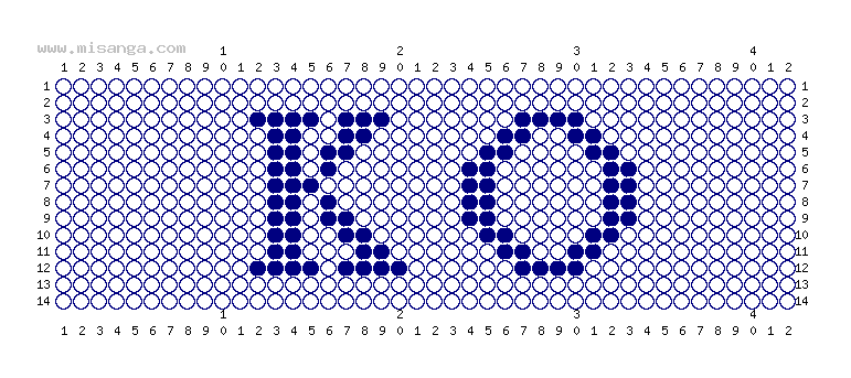 編みこみ文字ミサンガ製作図：KO