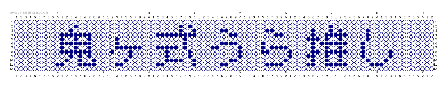 編みこみ文字ミサンガ製作図：鬼ヶ式うら推し