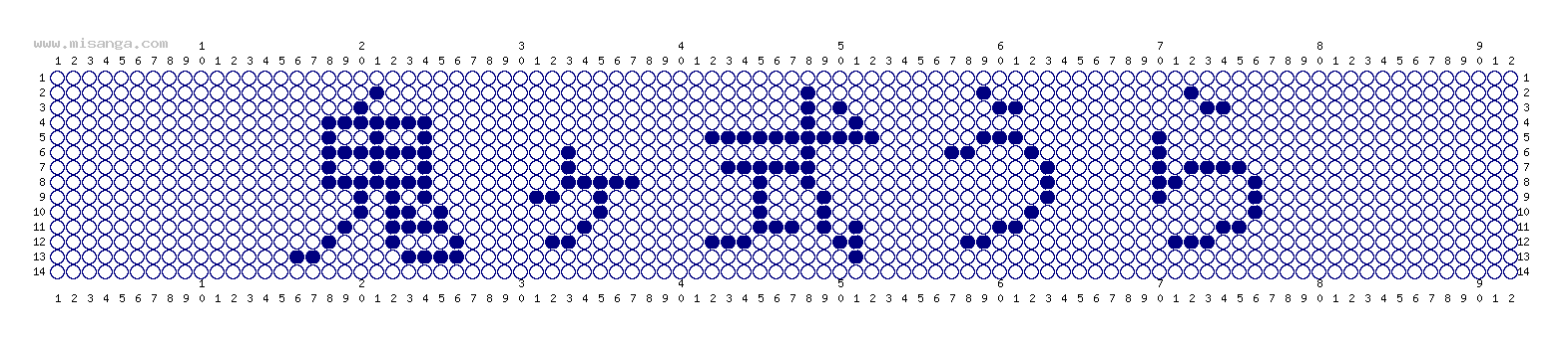 編みこみ文字ミサンガ製作図：鬼ヶ式うら