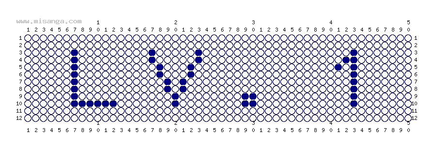 編みこみ文字ミサンガ製作図：LV.1