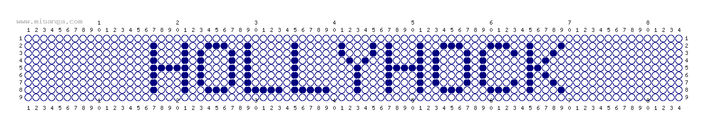 編みこみ文字ミサンガ製作図：HOLLYHOCK
